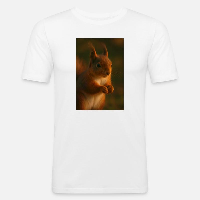 Tiere - Eichhörnchen - Männer Slim Fit T-Shirt - Weiß