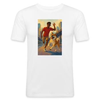 Matt & Holly - Character over labels. - Men's Slim Fit T-Shirt - white - Front - Nik (191cm)