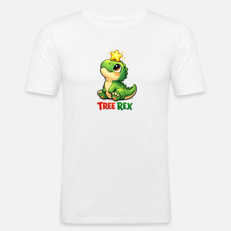 Tree Rex Dino T Rex - Männer Slim Fit T-Shirt - Weiß