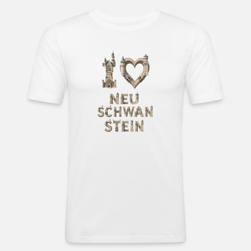 I Love Neuschwanstein – Castle Architecture - Männer Slim Fit T-Shirt - Weiß