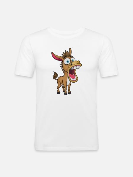 Wild donkey with a giant maw - Men's Slim Fit T-Shirt - white