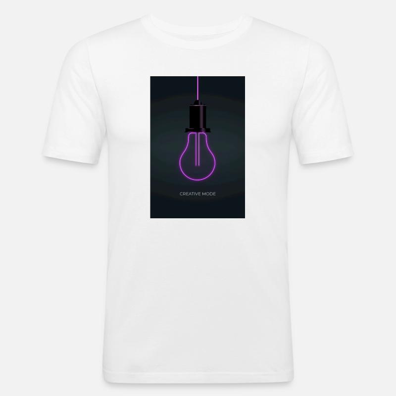 Creative Mode Neon Glühbirne Poster - Männer Slim Fit T-Shirt - Weiß