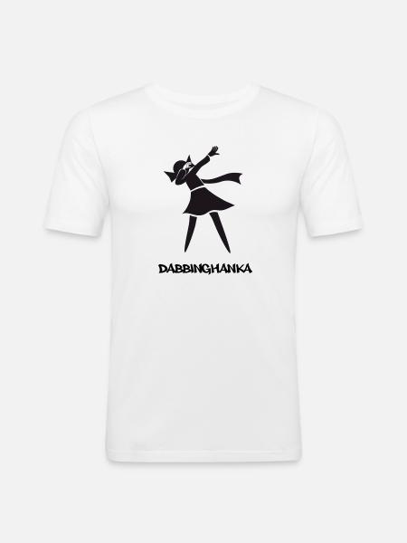 DABBING HANKA - Männer Slim Fit T-Shirt - Weiß