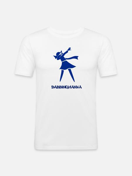 DABBING HANKA - Männer Slim Fit T-Shirt - Weiß