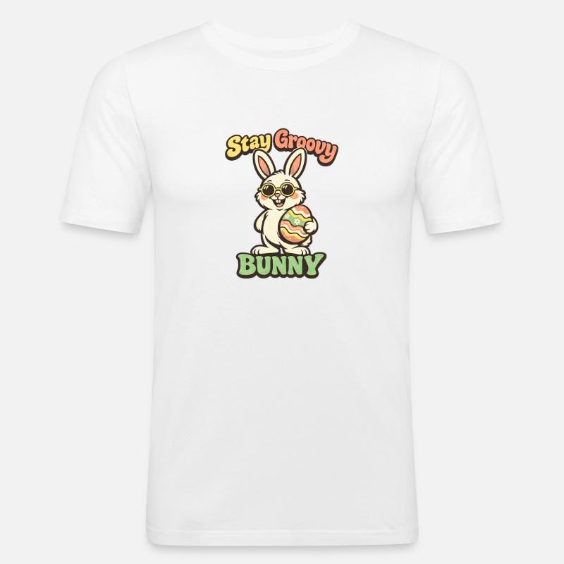 Stay Groovy Bunny Easter Easter Bunny - Men's Slim Fit T-Shirt - white
