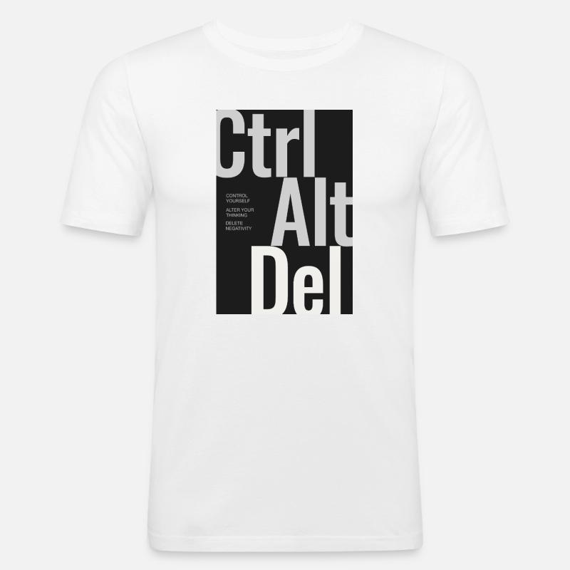 CTRL ALT DEL – Typography Poster Minimal Design - Men's Slim Fit T-Shirt - white