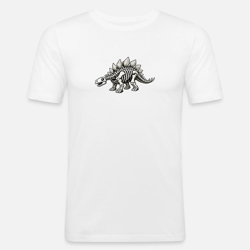 Stegosaurus Skeleton - Men's Slim Fit T-Shirt - white