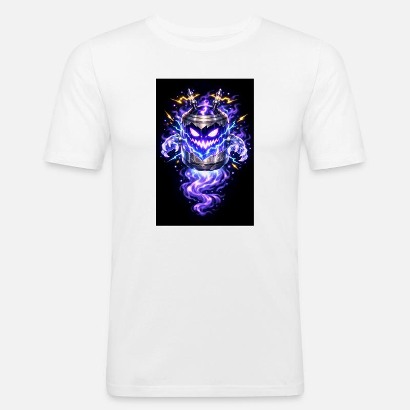 Blitzkürbis Dämon - Männer Slim Fit T-Shirt - Weiß