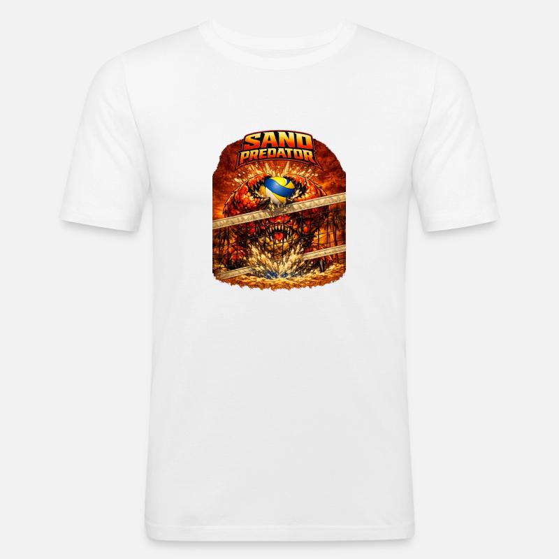 Sand Predator block - Männer Slim Fit T-Shirt - Weiß