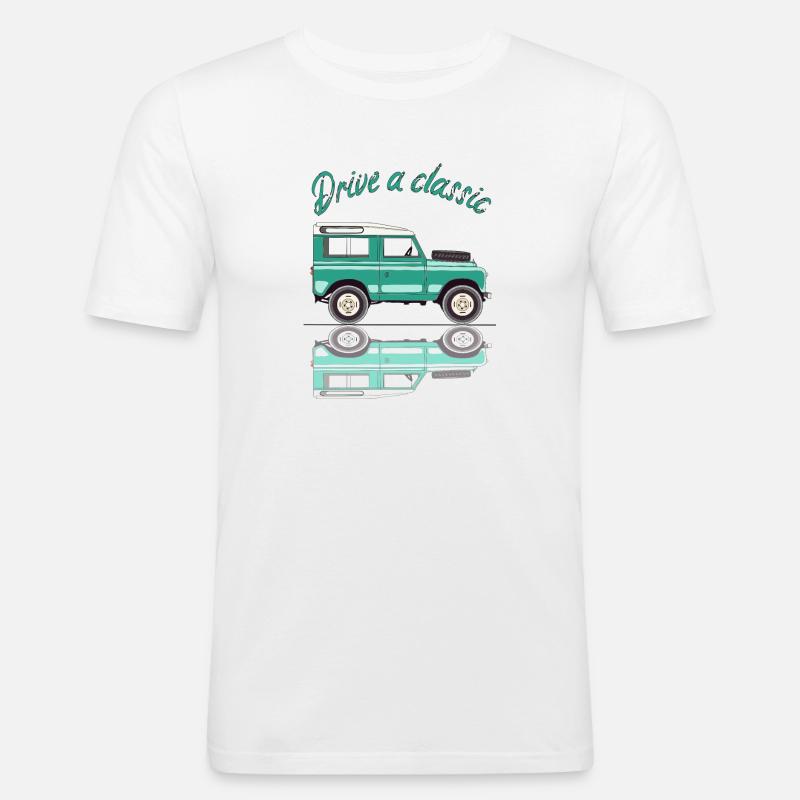 KLASSISCH 4X4 - Männer Slim Fit T-Shirt - Weiß