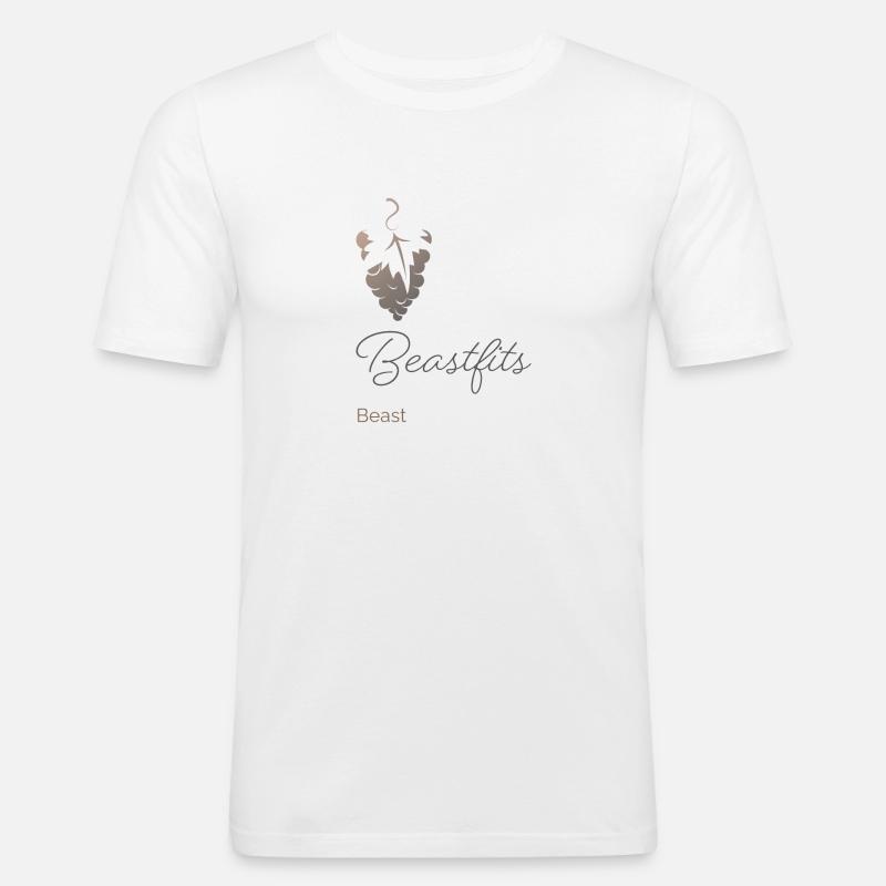 Beastfit Basic - Männer Slim Fit T-Shirt - Weiß