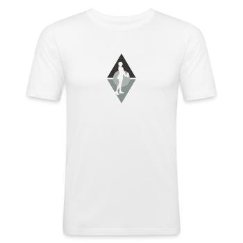 Vorhand Rückhand Racket - Männer Slim Fit T-Shirt - Weiß - Vorne - Nik (191cm)