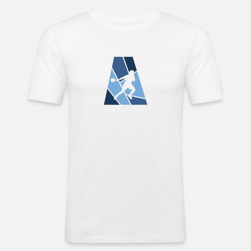 Squash Squash Schläger - Männer Slim Fit T-Shirt - Weiß