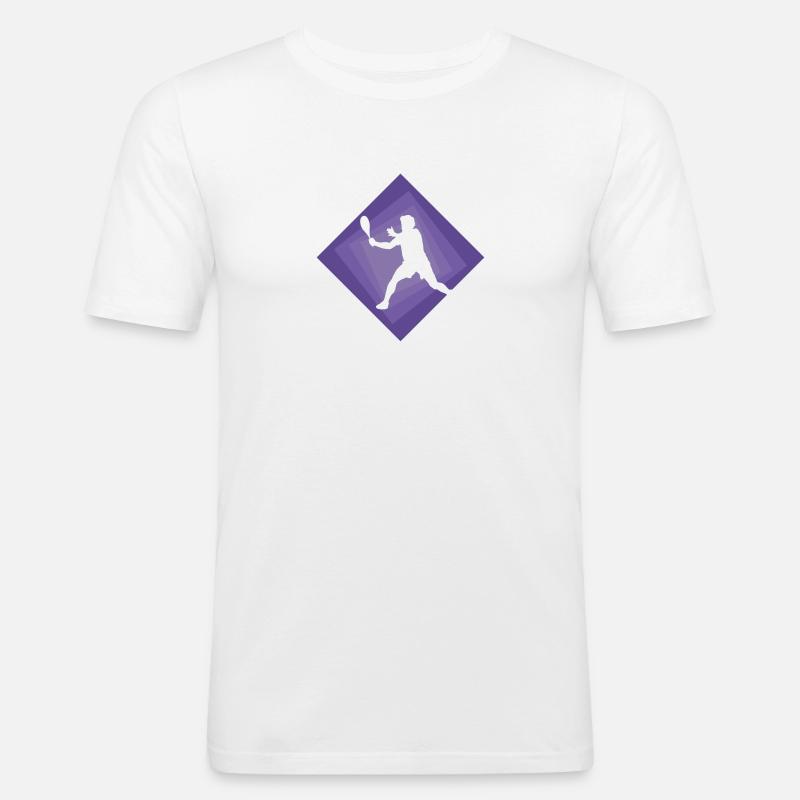 Squash Squash Player Squash Racket - Men's Slim Fit T-Shirt - white