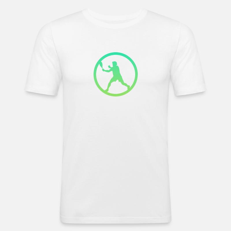 Squash Player Squash Racket Squash - Men's Slim Fit T-Shirt - white