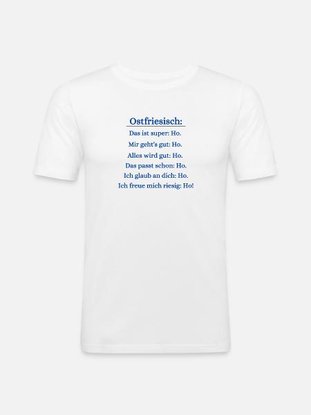 Ostfriesischstunde - Männer Slim Fit T-Shirt - Weiß