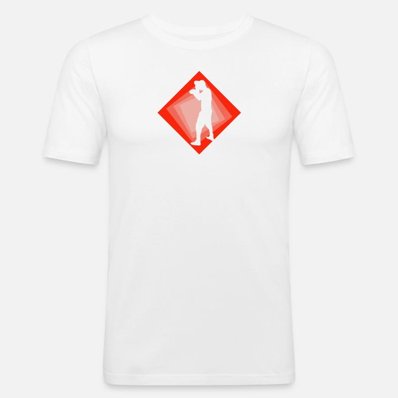 Boxer Boxhandschuhe Boxkampf - Männer Slim Fit T-Shirt - Weiß