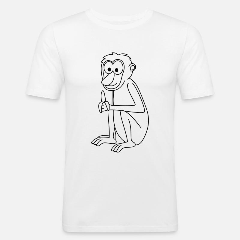 Affe comic Tier - Männer Slim Fit T-Shirt - Weiß