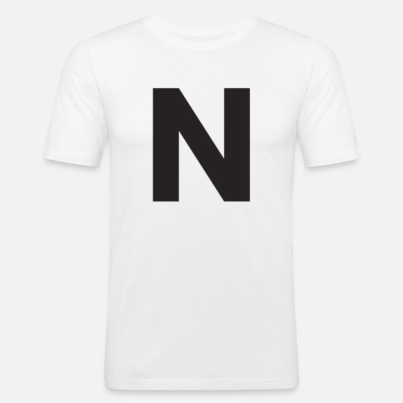 N - Männer Slim Fit T-Shirt - Weiß