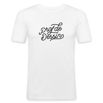 Prof. Zeichnen - Bildende Kunst Prof - Männer Slim Fit T-Shirt - Weiß - Vorne - Nik (191cm)