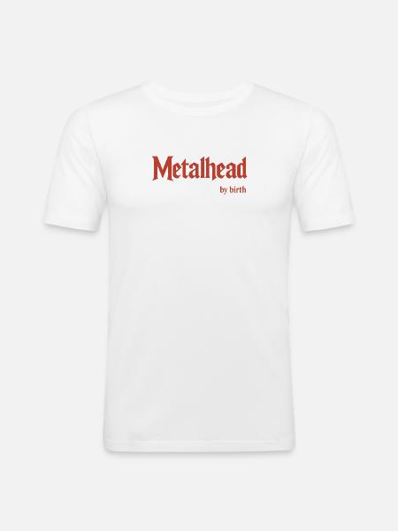 Metallkopf - Männer Slim Fit T-Shirt - Weiß