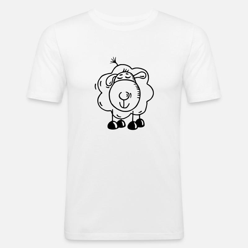 Träumendes Schaf - Männer Slim Fit T-Shirt - Weiß
