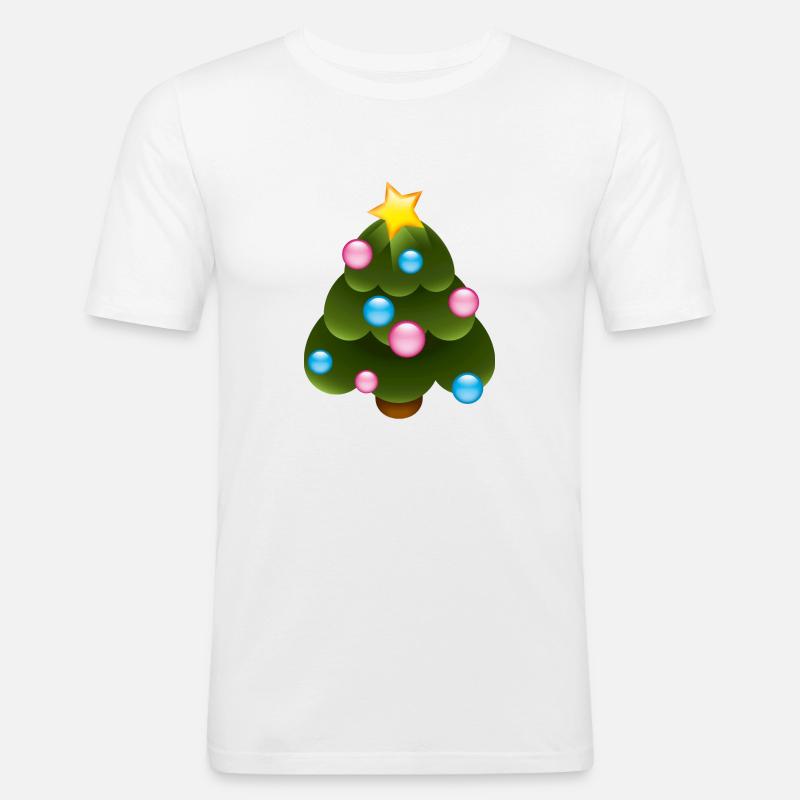 Smiley Christmas Tree - Herre Slim Fit T-Shirt - hvid