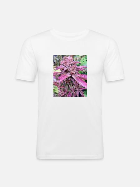 PINK BUD - Männer Slim Fit T-Shirt - Weiß