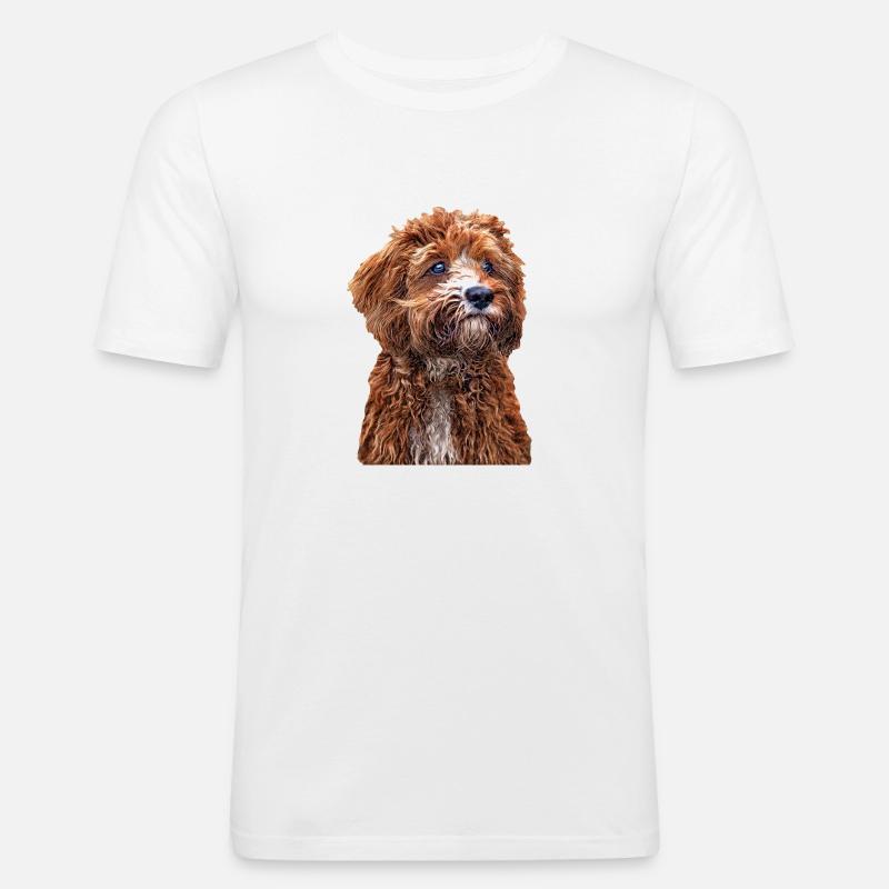 Cavapoo 2 - Männer Slim Fit T-Shirt - Weiß