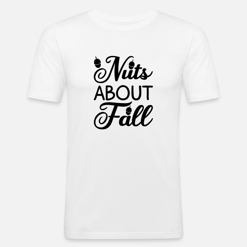 21 nuts about fall - Männer Slim Fit T-Shirt - Weiß