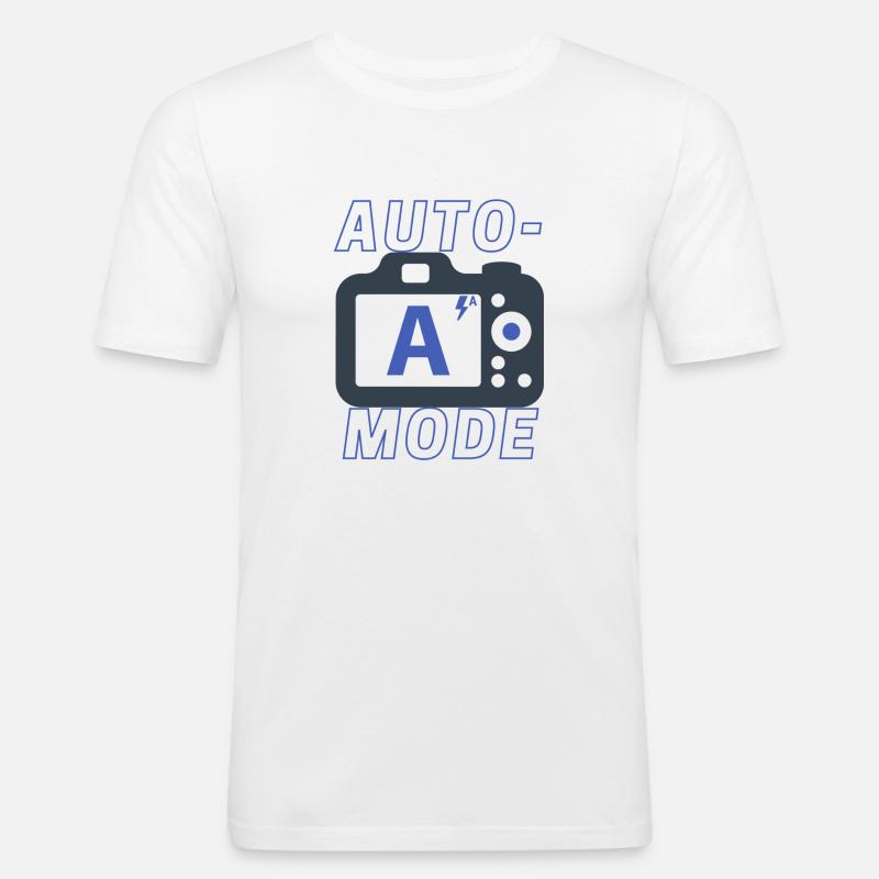 Auto mode - Männer Slim Fit T-Shirt - Weiß