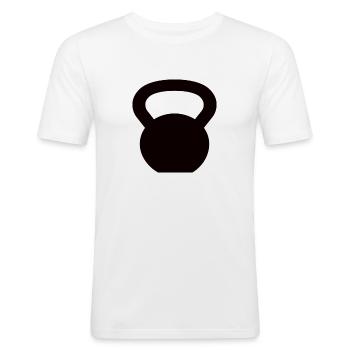 Kettlebell - Men's Slim Fit T-Shirt - white - Front - Nik (191cm)