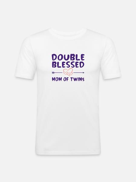 Zwillingsmutter Leben Doppelzimmer - Männer Slim Fit T-Shirt - Weiß