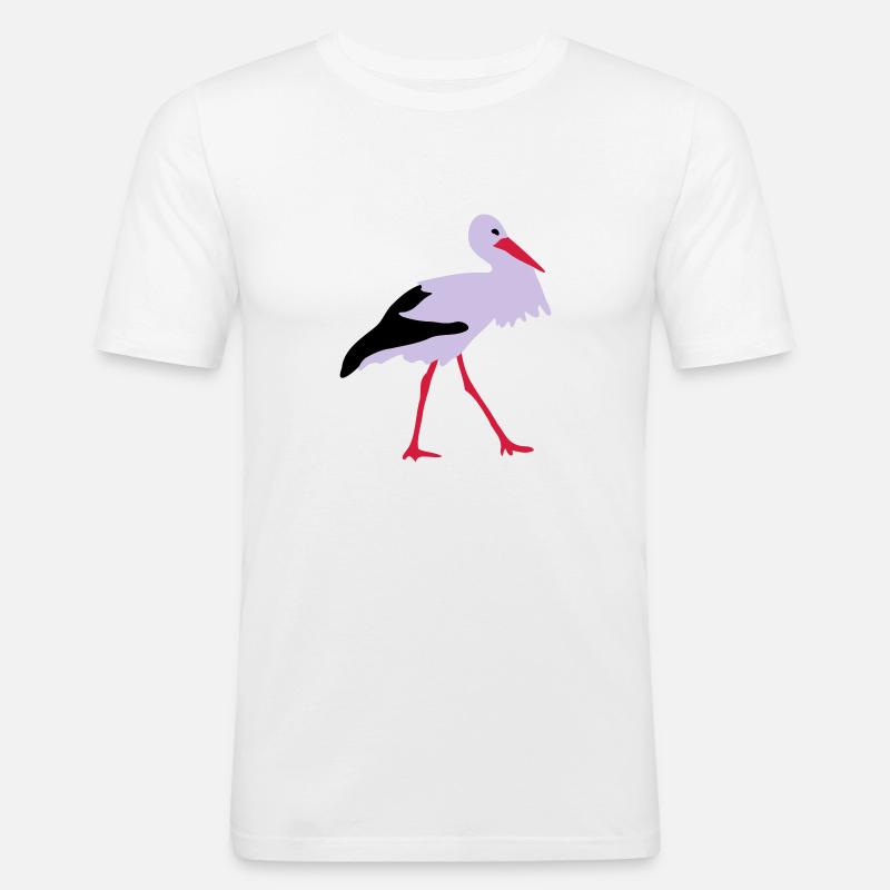 Storch - Männer Slim Fit T-Shirt - Weiß