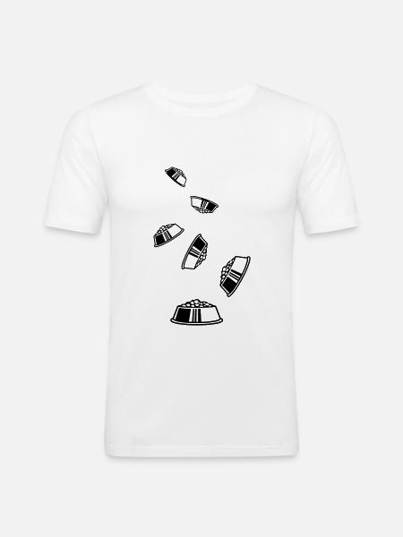 Bowl Dog - Men's Slim Fit T-Shirt - white
