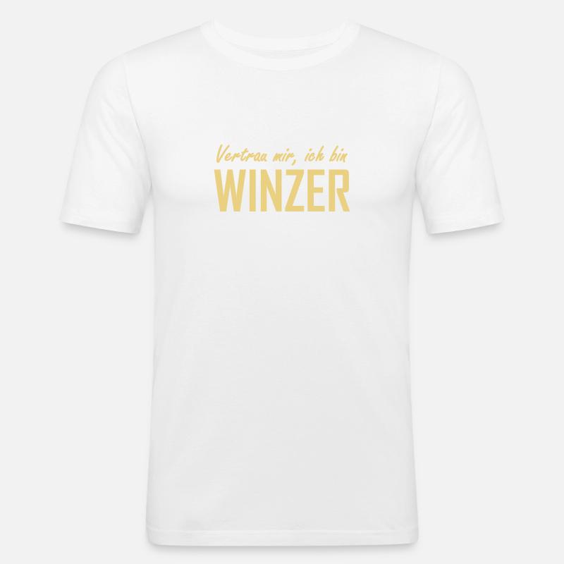 vertrau mir, ich bin winzer - Männer Slim Fit T-Shirt - Weiß