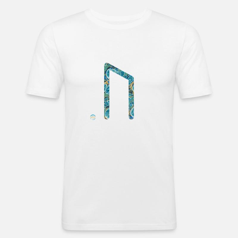 rune uruz e 100 - Männer Slim Fit T-Shirt - Weiß