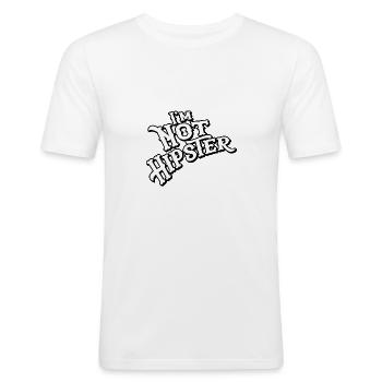 Dans le pas Hipster - T-shirt près du corps Homme - blanc - Devant - Nik (191cm)