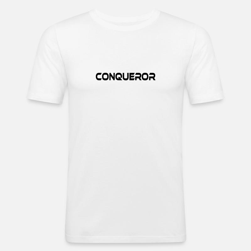 CONQUEROR - Männer Slim Fit T-Shirt - Weiß