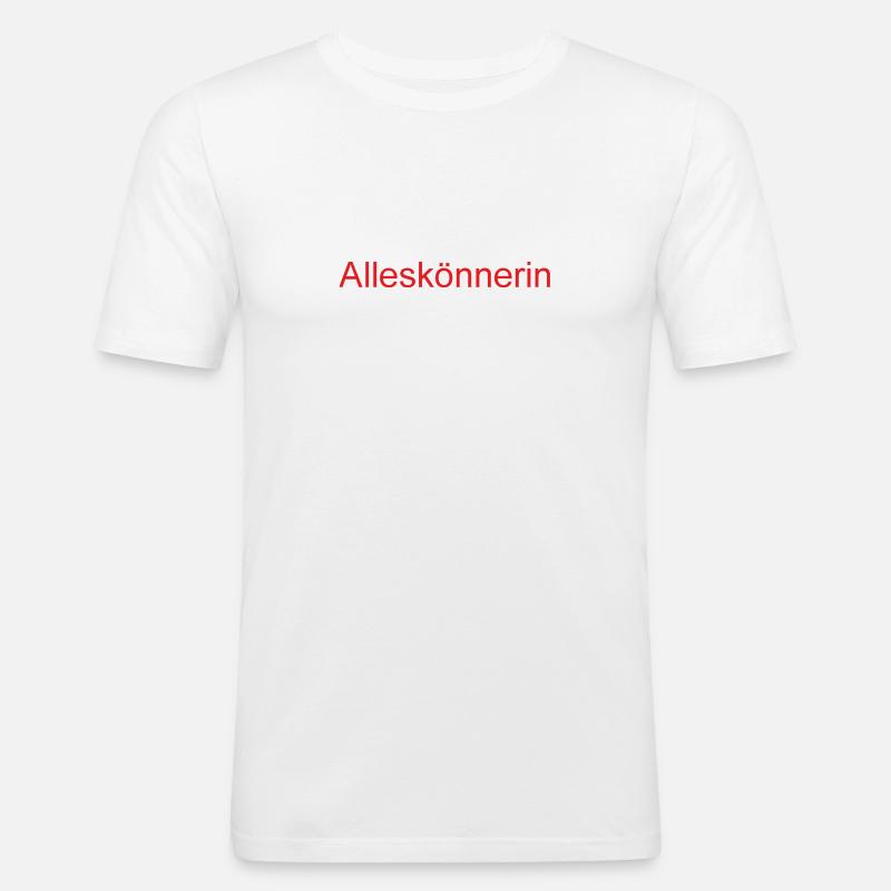 Alleskönnerin - Männer Slim Fit T-Shirt - Weiß