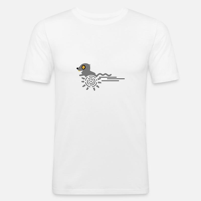 Rennmaus / Running Gerbil (3c) - Männer Slim Fit T-Shirt - Weiß