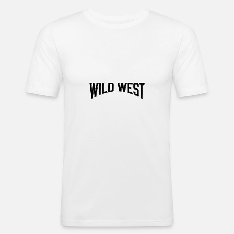 Wild West - Männer Slim Fit T-Shirt - Weiß