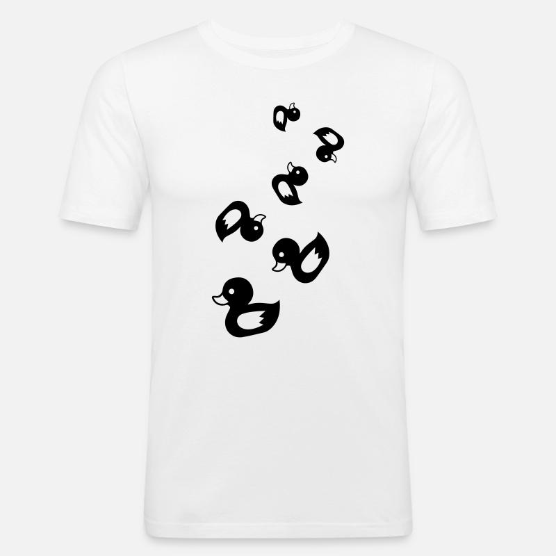 Ente Icon - Männer Slim Fit T-Shirt - Weiß