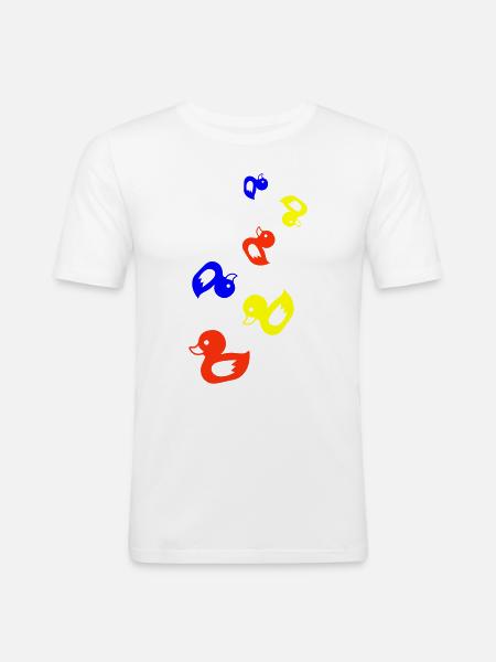 Ente Icon - Männer Slim Fit T-Shirt - Weiß