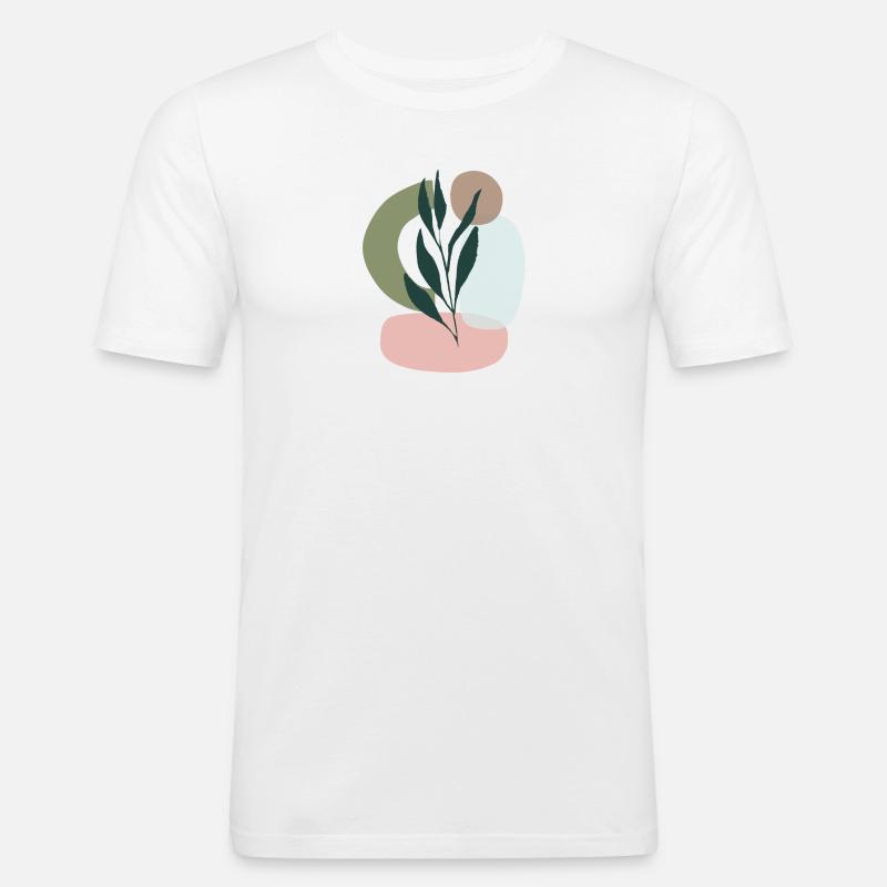 Minimalistic Boho Style - Männer Slim Fit T-Shirt - Weiß