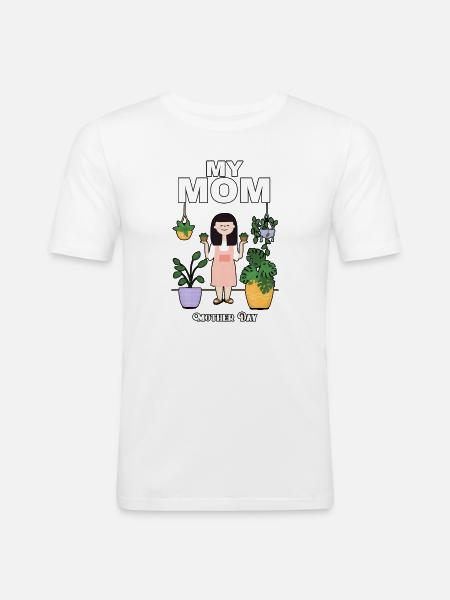 My mother lover Mother Day - Männer Slim Fit T-Shirt - Weiß