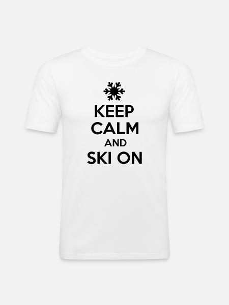 Ski - Männer Slim Fit T-Shirt - Weiß