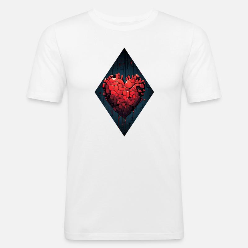 Wiedergeburt eines Herzens - Männer Slim Fit T-Shirt - Weiß