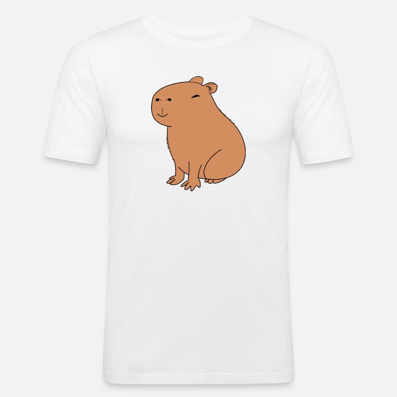 Fröhliches Capybara - Männer Slim Fit T-Shirt - Weiß