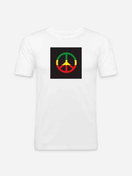 Reggae Peace Sign - Men's Slim Fit T-Shirt - white